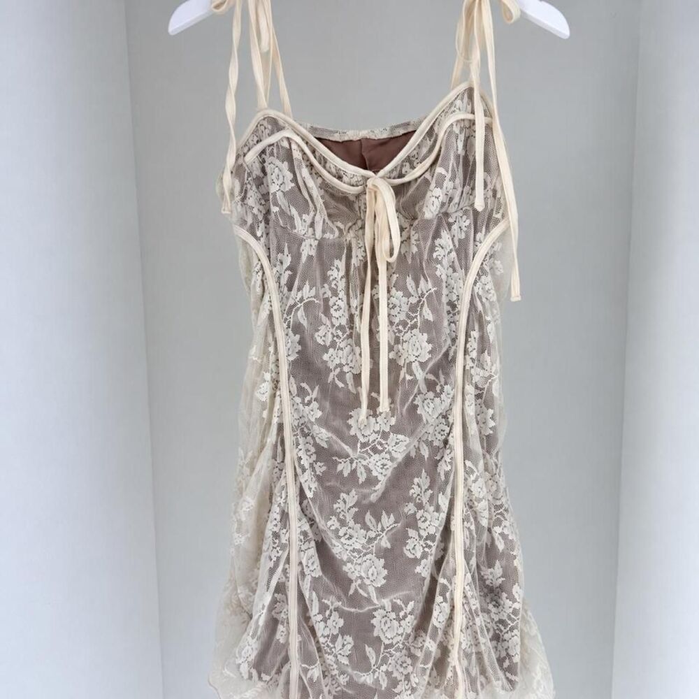 Cider Women's Cream and Tan Dress - Picture 1 of 2